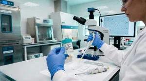 Laboratorní odběrová zkumavka na ejakulát a sterilní příprava vzorku